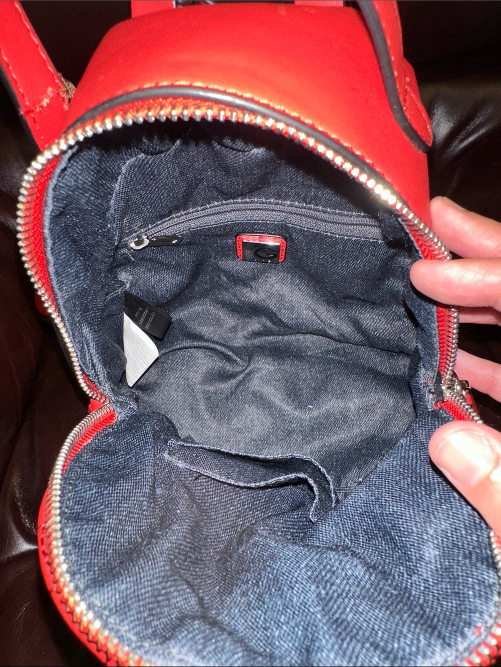 G By Guess Red Quilted Mini Backpack - Picture 12 of 16